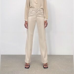 Zara Straight Leg Faux Leather Pants